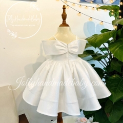 puffy-spaghetti-strap-taffeta-midi-dress-with-bow-detail-in-white-pleated-prince