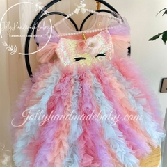 unicorn-cap-sleeve-midi-dress-with-feather-style-in-rainbow-mesh-tulle-dress-for