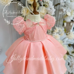 sand-pink-dress-birthday-wear-outfit-gift-for-baby-girls-short-sleeve-dress