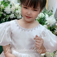 short-sleeve-with-beaded-round-neck-dress-in-white-satin-midi-dress-for-baby-gir