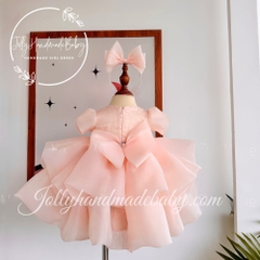 beaded-short-sleeve-pleated-dress-with-flower-applique-in-pearl-pink-round-neck-