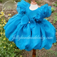 cap-sleeve-pleated-dress-with-puffball-in-royal-blue-organza-round-neck-midi-dre