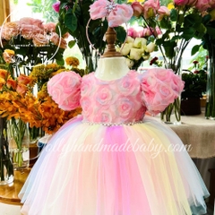 floral-short-sleeve-tulle-midi-dress-with-rainbow-skirt-princess-dress-for-baby-