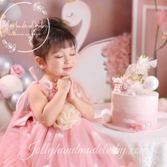pink-flower-girl-dress-with-baby-girl-heaband-boho-wedding-little-bridesmaid-dre
