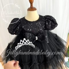 exclusive-short-sleeve-sequin-bodice-dress-in-black-with-bow-detail-ruffle-tulle