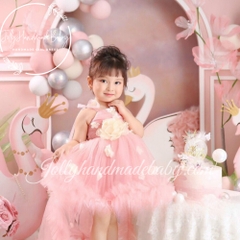 pink-flower-girl-dress-with-baby-girl-heaband-boho-wedding-little-bridesmaid-dre