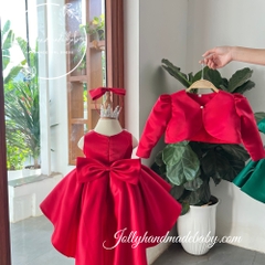 pleated-cap-sleeve-satin-midi-dress-with-beaded-round-neck-in-red-gift-for-baby-