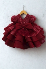 red-sequin-flower-girl-dress-handmade-tulle-gown-puffy-sleeves-vail