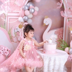 pink-flower-girl-dress-with-baby-girl-heaband-boho-wedding-little-bridesmaid-dre