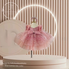 dusty-rose-sequin-girl-dress-birthday-baby-dress-princess-dress-baby-tulle-dress