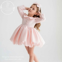 pink-baby-girl-bubble-dress-satin-princess-dress-toddler-birthday-outfit-flower-