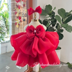 tiered-beaded-strap-organza-dress-with-bow-detail-in-red-ruffle-midi-dress-for-b