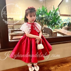 cape-detail-pleated-cap-sleeve-tafta-midi-dress-in-red-gift-for-baby-girls