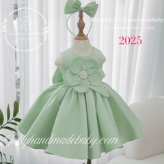 sage-satin-girl-dress-floral-tulle-dress-handmade-baby-dress-2nd-birthday-dress-