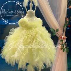 cap-sleeve-midi-dress-with-feather-style-in-yellow-tulle-dress-for-baby-girl