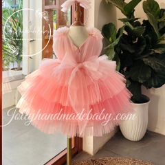 tiered-cap-sleeve-cross-front-pink-dress-with-flowers-on-shoulders-ruffle-pleate