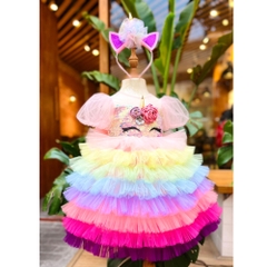tiered-short-sleeve-unicorn-tulle-maxi-dress-with-flower-applique-in-multi-color