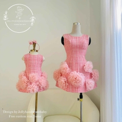 mom-and-daughter-matching-pink-dress-mommy-and-me-outfit-flower-girl-dress-handm