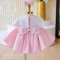 peachy-pink-baby-girl-dress-with-pearl-cape-luxury-handmade-toddler-dress-birthd