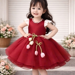 bungunry-red-baby-girl-dress-christmas-toddler-dress-satin-bow-party-dress-flowe