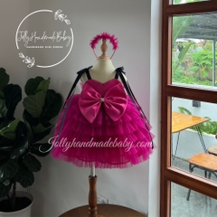 ribbon-tie-strap-tiered-maxi-dress-with-pleated-bodice-in-hot-pink-tulle-hairban