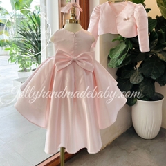 pleated-cap-sleeve-satin-midi-dress-with-beaded-round-neck-in-pink-gift-for-baby