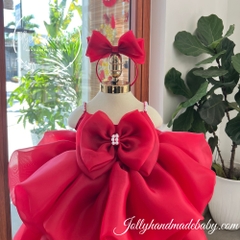 tiered-beaded-strap-organza-dress-with-bow-detail-in-red-ruffle-midi-dress-for-b