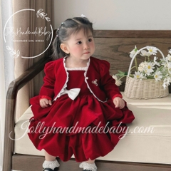 strappy-velvet-midi-dress-embroidered-bow-in-red-with-coat-included-gift-for-bab