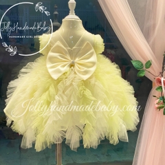 cap-sleeve-midi-dress-with-feather-style-in-yellow-tulle-dress-for-baby-girl