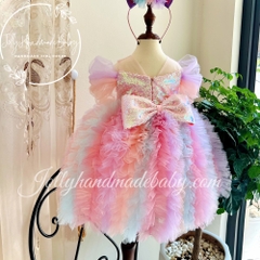 unicorn-cap-sleeve-midi-dress-with-feather-style-in-rainbow-mesh-tulle-dress-for