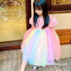 floral-short-sleeve-tulle-midi-dress-with-rainbow-skirt-princess-dress-for-baby-