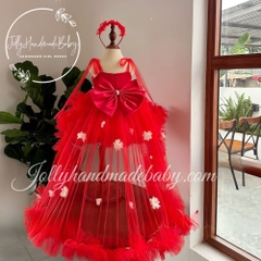 red-flower-girl-dress-with-baby-girl-heaband-boho-wedding-little-bridesmaid-dres