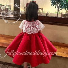 cape-detail-pleated-cap-sleeve-tafta-midi-dress-in-red-gift-for-baby-girls