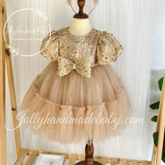exclusive-short-sleeve-sequin-bodice-dress-in-beige-with-bow-detail-ruffle-tulle