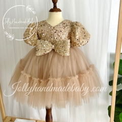 exclusive-short-sleeve-sequin-bodice-dress-in-beige-with-bow-detail-ruffle-tulle