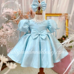 short-sleeve-with-beaded-round-neck-dress-in-light-sky-blue-satin-midi-dress-for