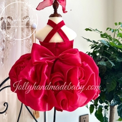 exclusive-organza-with-red-cross-front-knit-top-floral-midi-dress-for-baby-girl