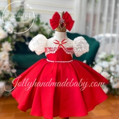 lace-cap-sleeve-with-small-bow-detail-in-red-tafta-midi-dress-for-baby-girls