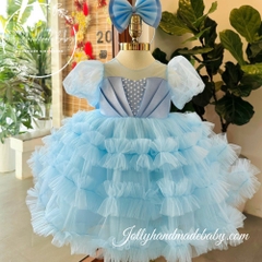 beaded-tiered-short-sleeve-dress-with-exclusive-pleated-front-in-light-sky-blue-