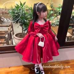 beaded-neck-long-sleeve-satin-midi-dress-in-red-birthday-party-dress-for-baby-gi