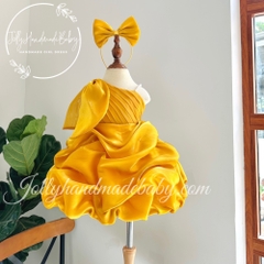 organza-one-shoulder-pleat-front-midi-dress-in-orange-beaded-ruffle-dress-for-ba