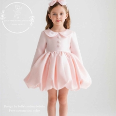 pink-baby-girl-bubble-dress-satin-princess-dress-toddler-birthday-outfit-flower-