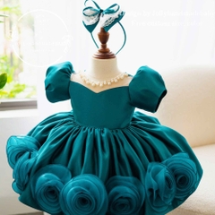 teal-baby-girl-dress-with-3d-roses-puff-sleeve-flower-girl-dress-soft-peach-birt