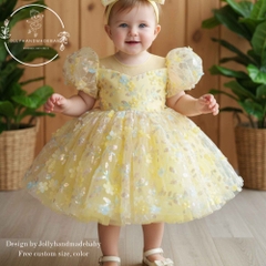 yellow-toddler-princess-dress-baby-girl-floral-tulle-dress-puff-sleeve-birthday-