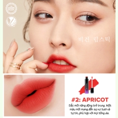 Son thuần chay Nature Book Soft Velvet Tint #02 Apricot tông màu đỏ cam  - 7ml