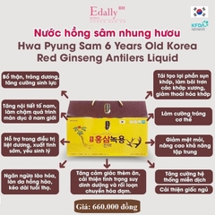 Nước Hồng Sâm Nhung Hươu Edally - Hwa Pyung Sam 6 Years Old Korea Red Ginseng Antilers Liquid