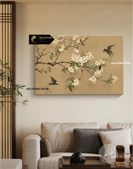 Tổng hợp các mẫu tranh indochine Vintage Trung Hoa Hoa MỘC LAN Chim đậu cành hoa Nghệ Thuật Treo Tường Trang trí