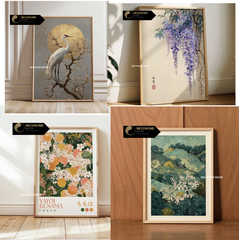 Tổng hợp các mẫu tranh HOA NHẬT BẢN Nghệ Thuật PHONG CẢNH Tối Giản Vintage Trừu Tượng Nhật Bản Đa Dạng Phong cách Tranh Treo Tường Trang trí phòng ngủ phòng khách _ MELYHOME DECOR