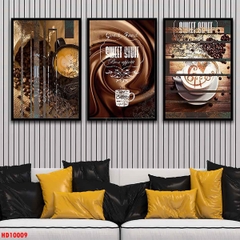 Bộ 3 tranh treo tường canvas Tráng gương cao cấp trang trí quán cafe-5