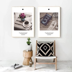 Bộ 2 tranh treo tường canvas Tráng gương cao cấp- trang trí quán cafe bàn làm việc - 4